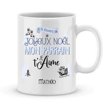Tasse Parrain Personnalisée - Le Cadeau de Noël Idéal