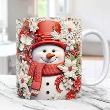 Mug de Noël en Céramique Bonhomme de Neige