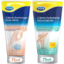 Scholl Crème Pieds Gommage Adoucissante - Soin Réparateur pour Vos Pieds