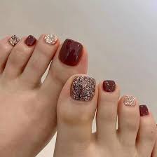 Paillettes Couverture Complète pour Faux Ongles Pieds