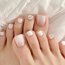 Ongles Carrés Blancs pour Pieds - JUSTUSNX